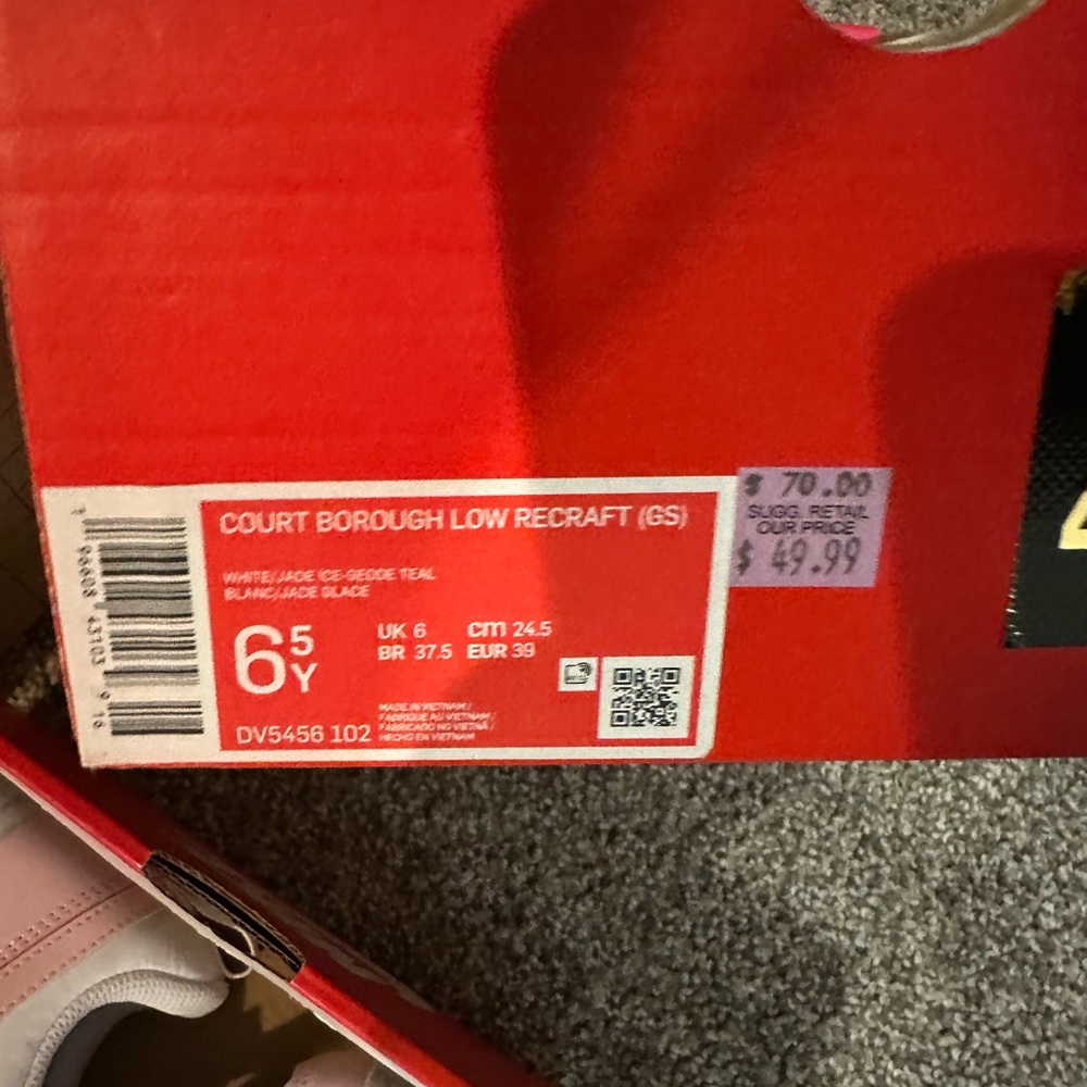 Nike Court Borough Low Recraft GS in White and Teal